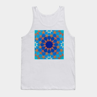 Blue and copper Islamic pattern Tank Top